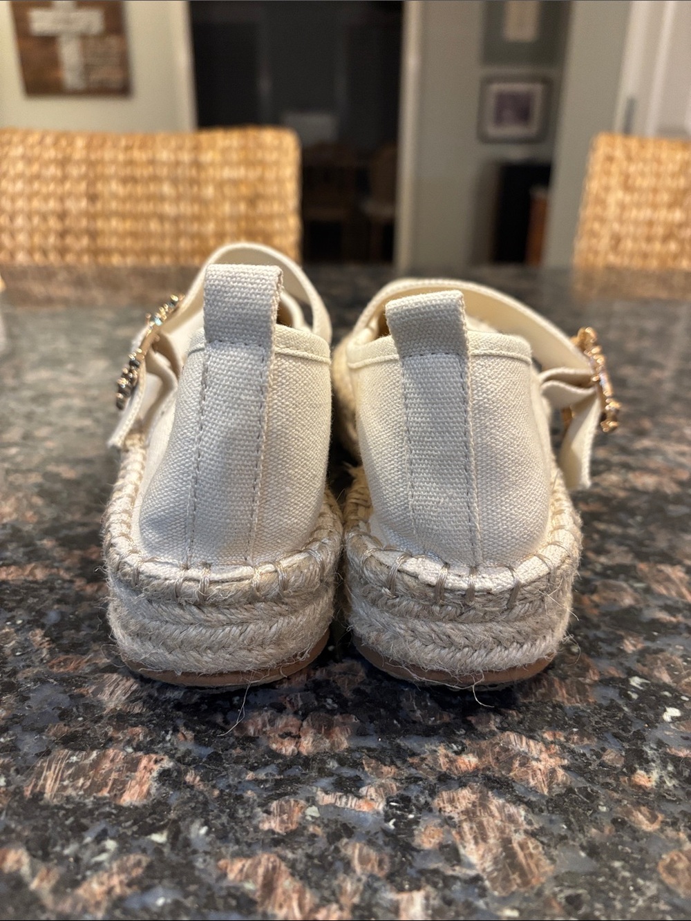 SODA Cream Canvas Espadrille Mary Jane with Decorative Buckle - Picture 5 of 16